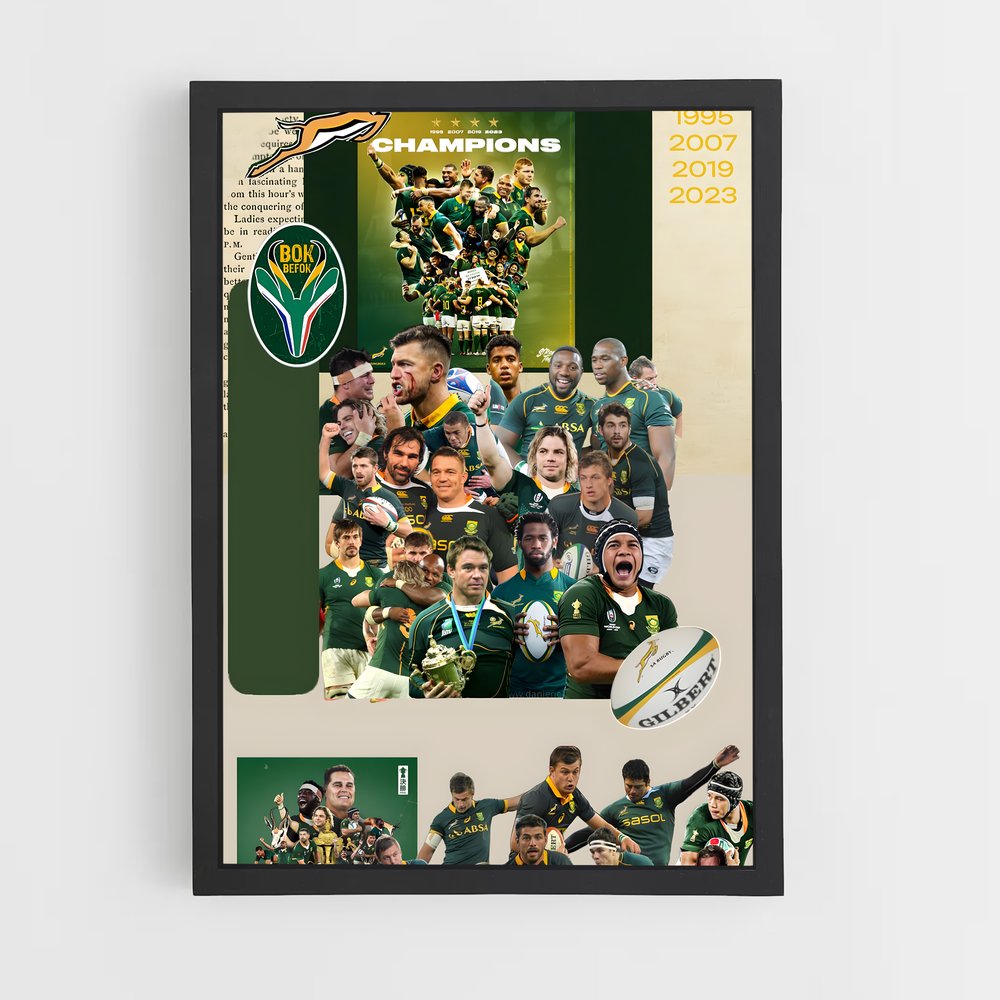Poster Les Springboks en Action – affiche Rugby (vue 2)